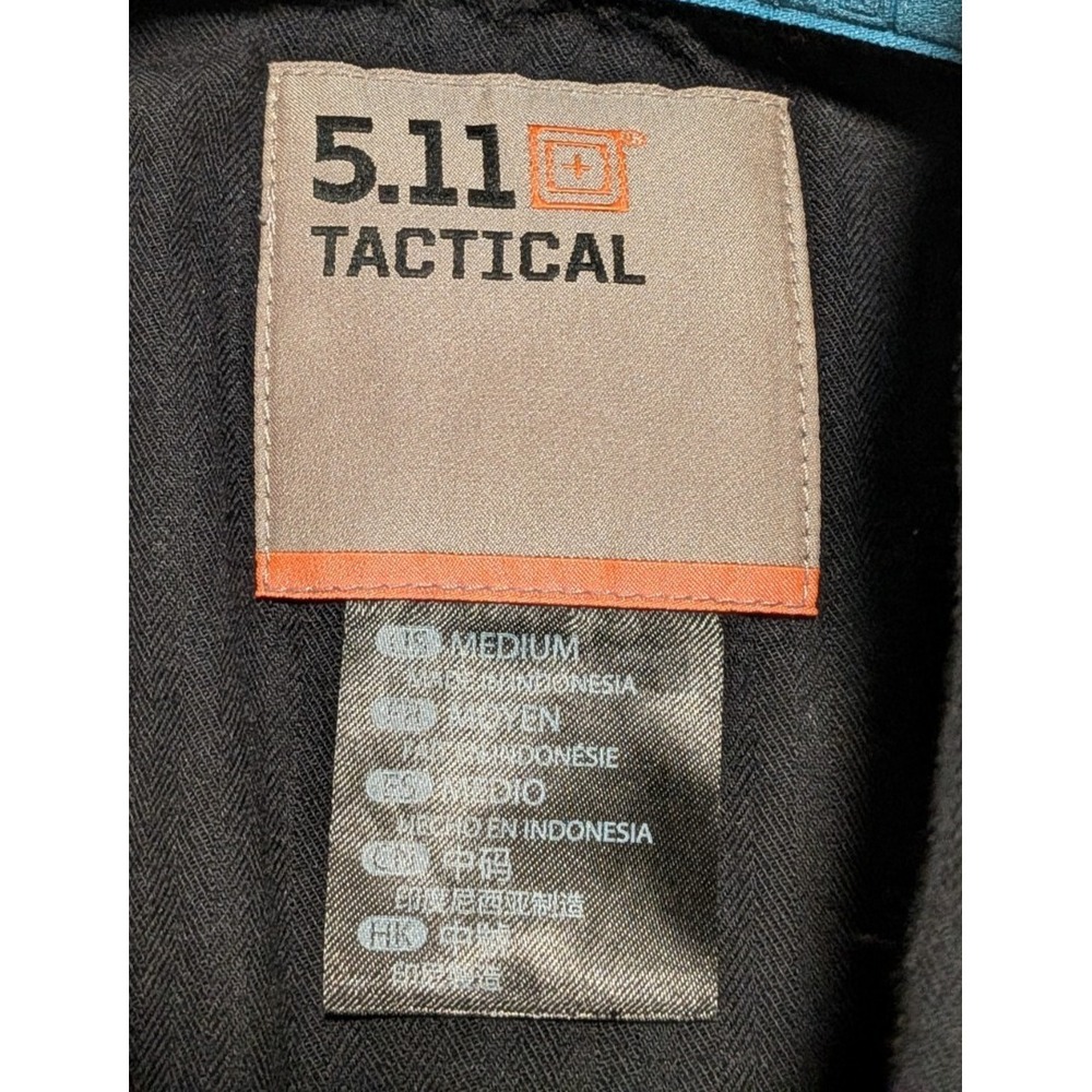 5.11 Tactical Men's Black Metal Snap Button Short Sleeve Shirt Size Medium - Picture 2 of 7